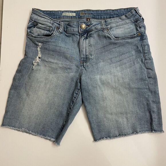 Kut From The Kloth Bermuda Jean Shorts Medium Wash Denim Women’s Size 10 - Picture 1 of 13